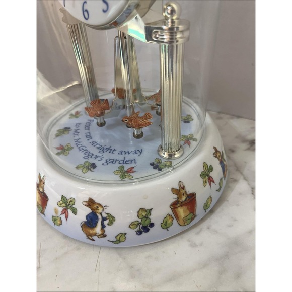 Vintage Peter Rabbit Anniversary Clock 2002 with Swirling Birds Working - Picture 6 of 15